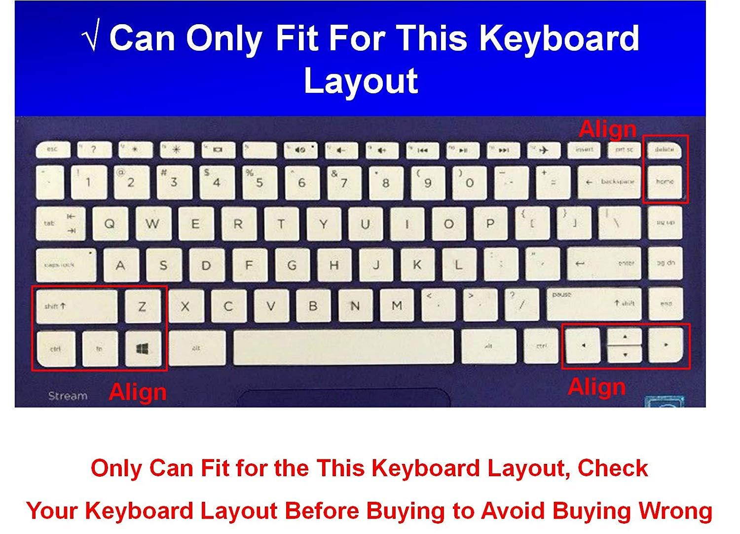 Keyboard Cover Compatible HP Stream 14 Inch Laptop /2018 2017 New HP Stream 14 Inch /14 Inch HP Pavilion 14-ab 14-ac 14-ad 14-al 14-an Series -Rainbow