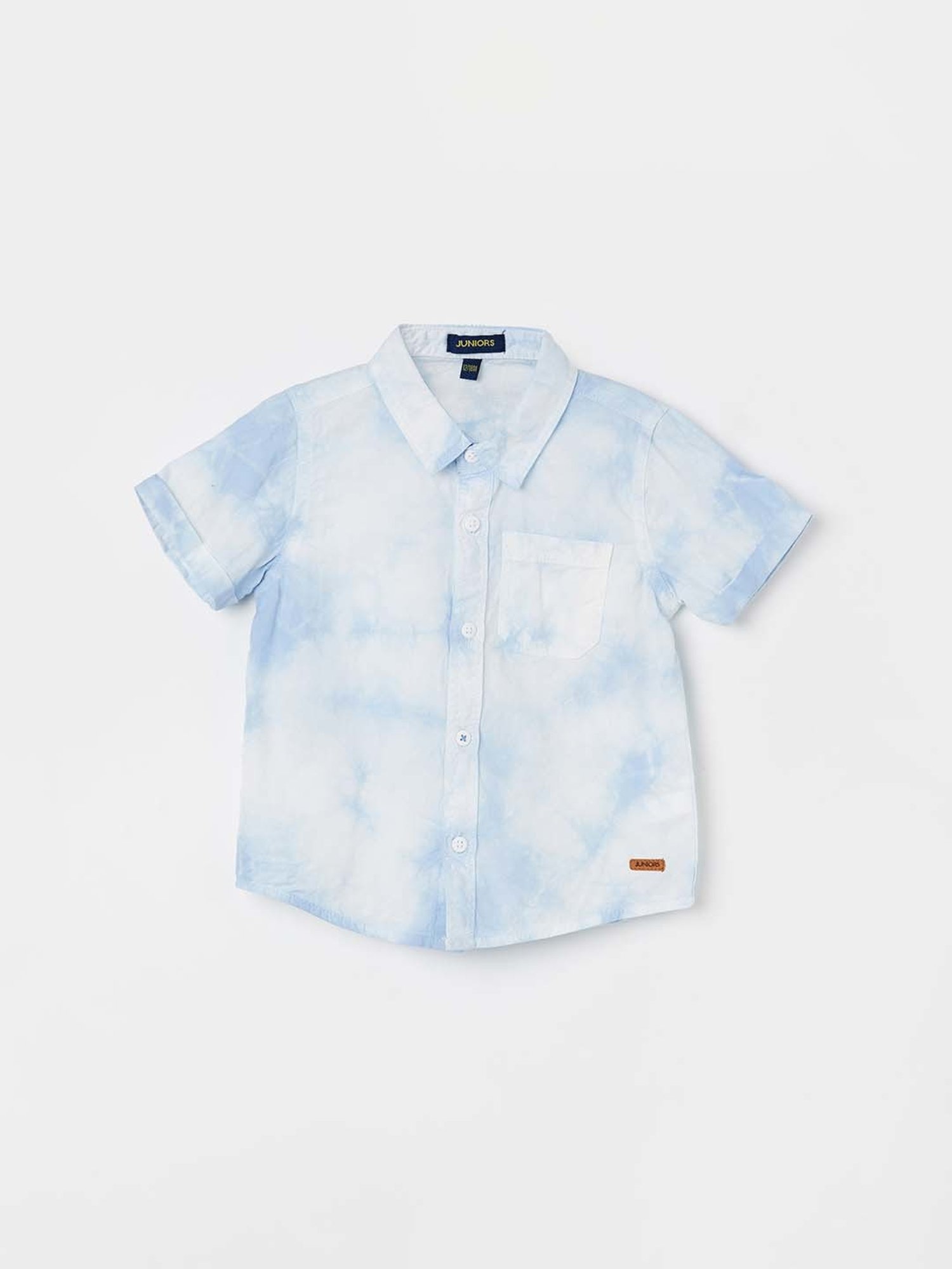 Juniors by Lifestyle Blue & White Cotton Over Dyed Shirt