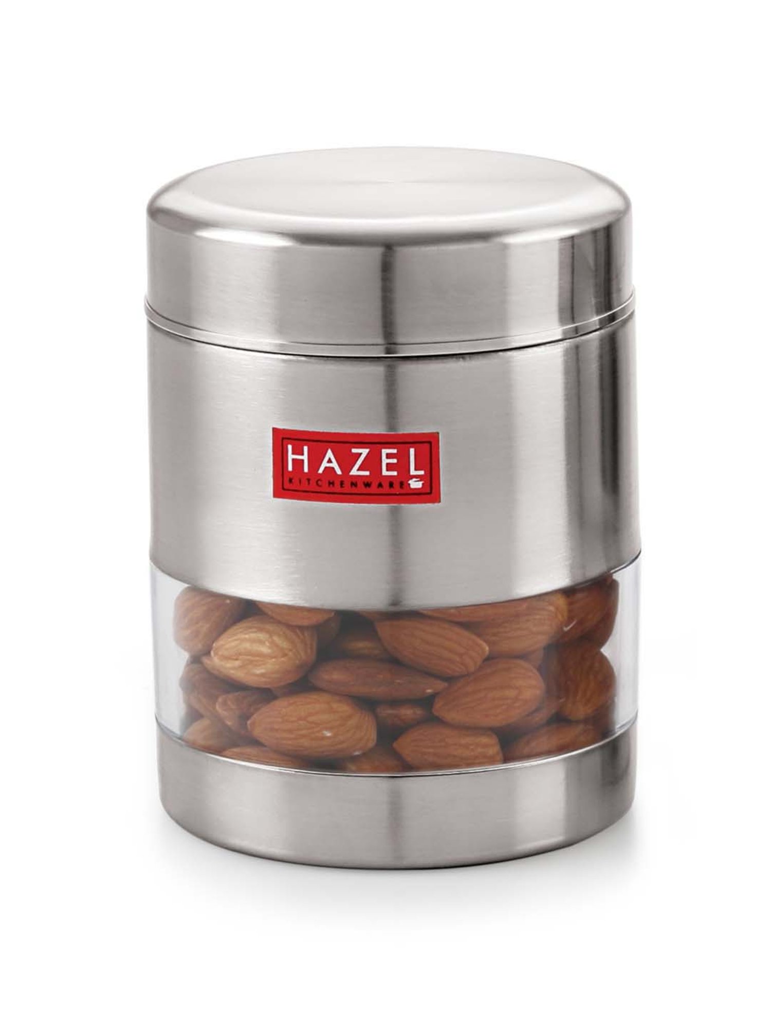 HAZEL Silver Stainless Steel Storage Container (500 ml) - Set of 1