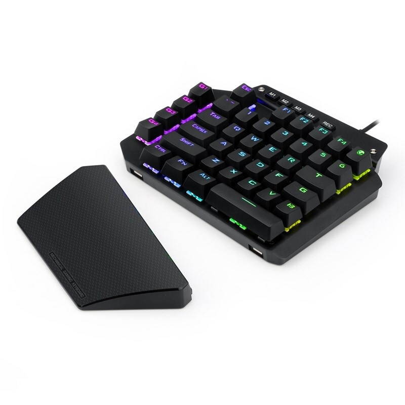K700 44 Keys RGB Luminous Switchable Axis Gaming One-Handed Keyboard, Cable Length: 1m