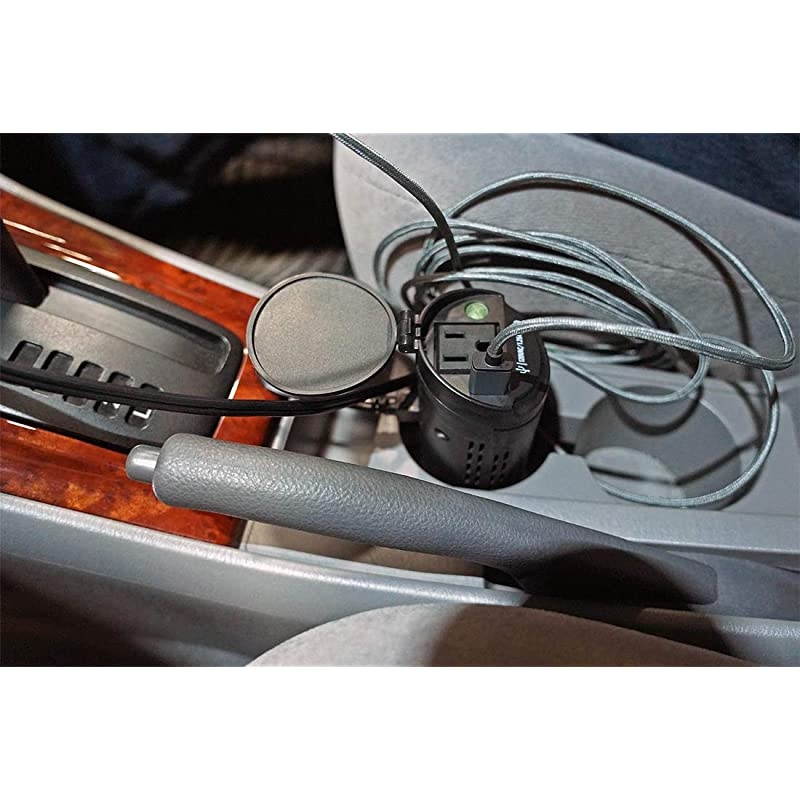 XI15 150 Watt DC to AC Cup Power Inverter with 1 120V AC Outlet 1 USB Port Power Plugs into 12V Port