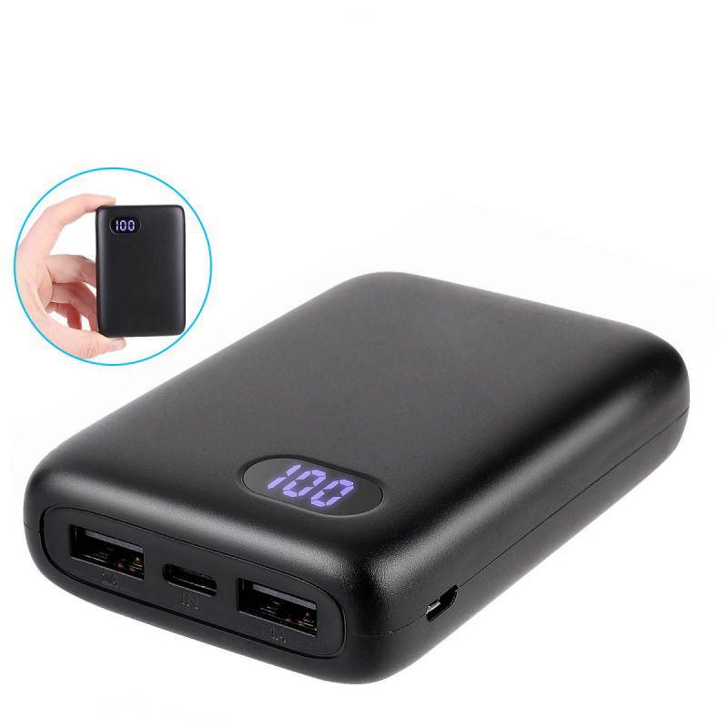 Greatlizard Portable Charger - Compact 10000mAh 2-Port Ultra Portable Phone Charger Power Bank  for iPhone, iPad, Samsung Galaxy (Black)