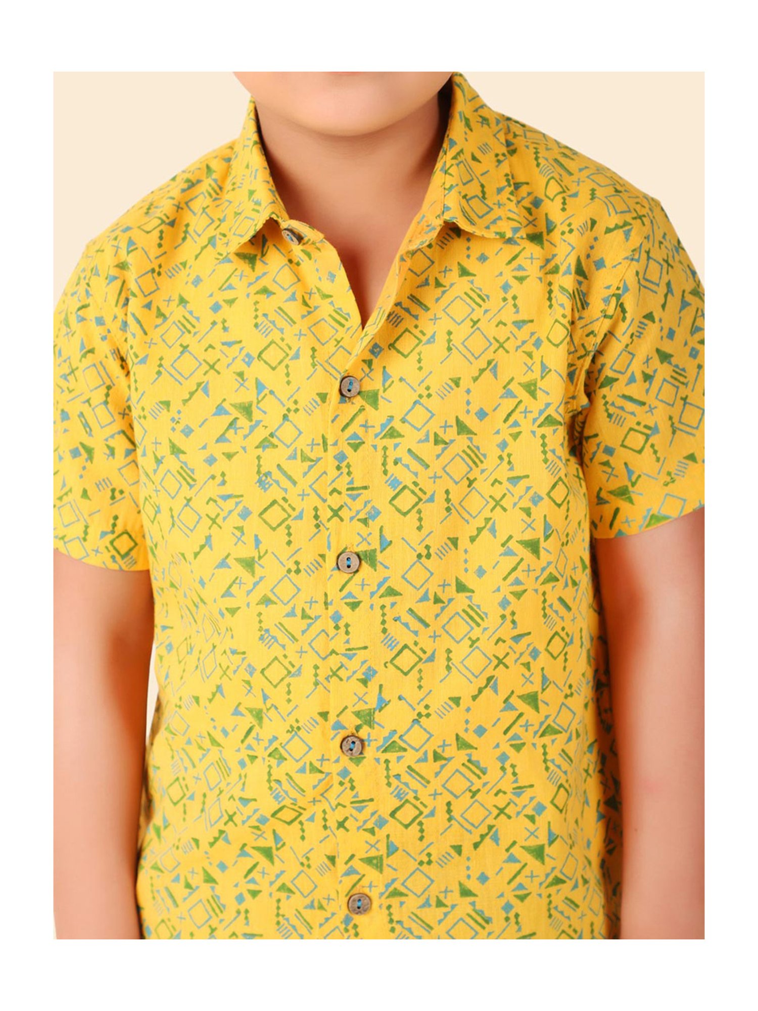 Mothercare Kids Blue Cotton Self Pattern Full Sleeves Shirt