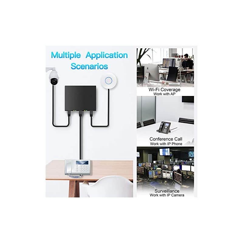 8 Port PoE Switch with 2 Gigabit Uplink 8023afat PoE+ 100Mbps 120W Builtin Power Extend to 250Meter Metal Plug amp Play