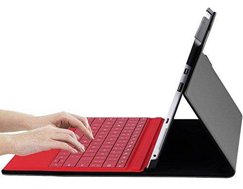 Valkit Microsoft Surface Pro 4 Case, Compatible Surface Pro 4 Type Cover, Surface Pro 4 PU Leather Folio Protective Stand Cases Covers Bag Skin Compatible with Surface Original Keyboard, Grey