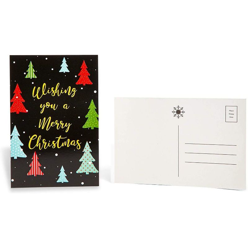 Sustainable Greetings 96-Pack Merry Christmas Holiday Postcards, 6 Holiday Designs (4 x 6 in)