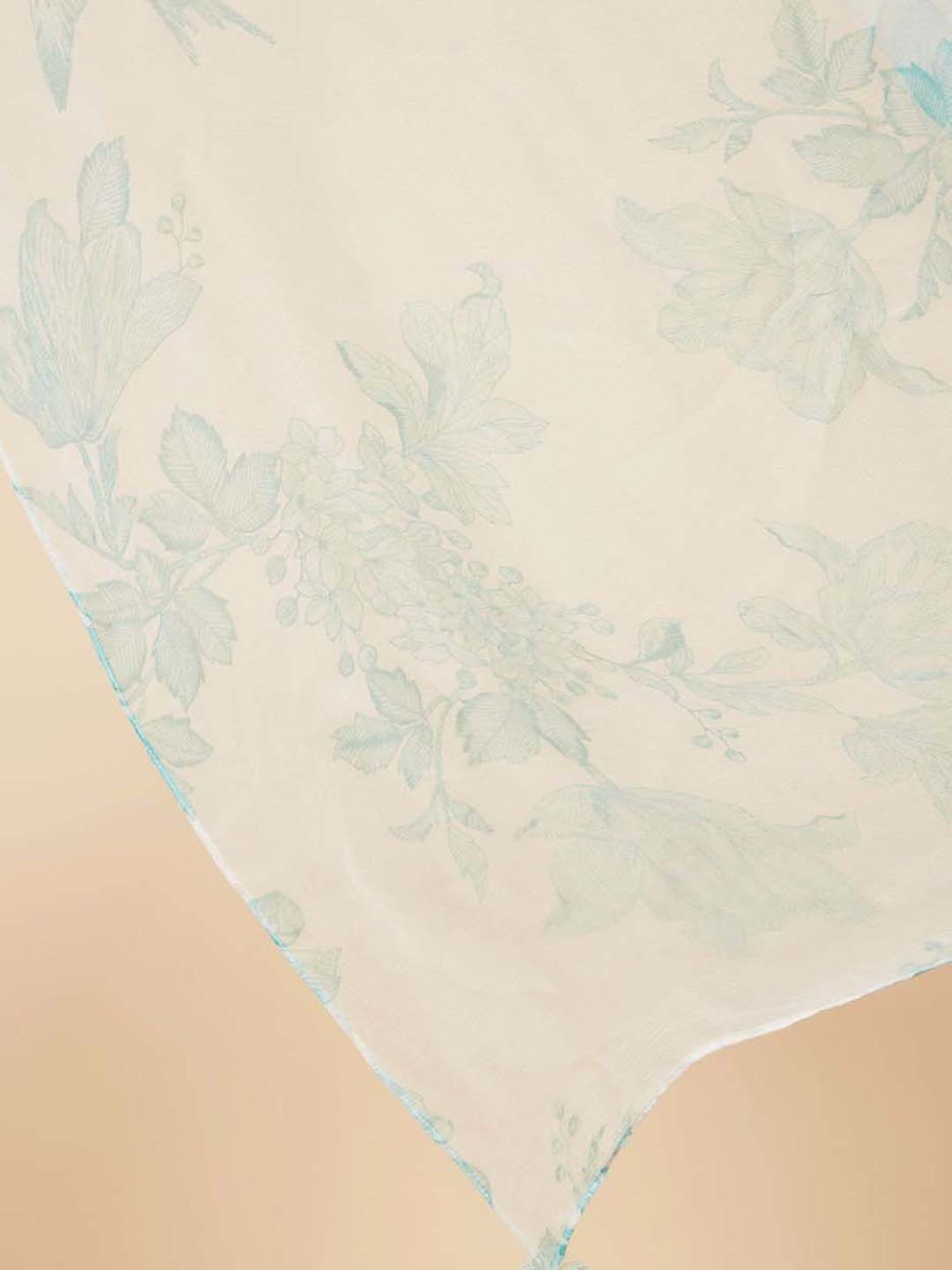 Marigold Lane White & Blue Printed Stole