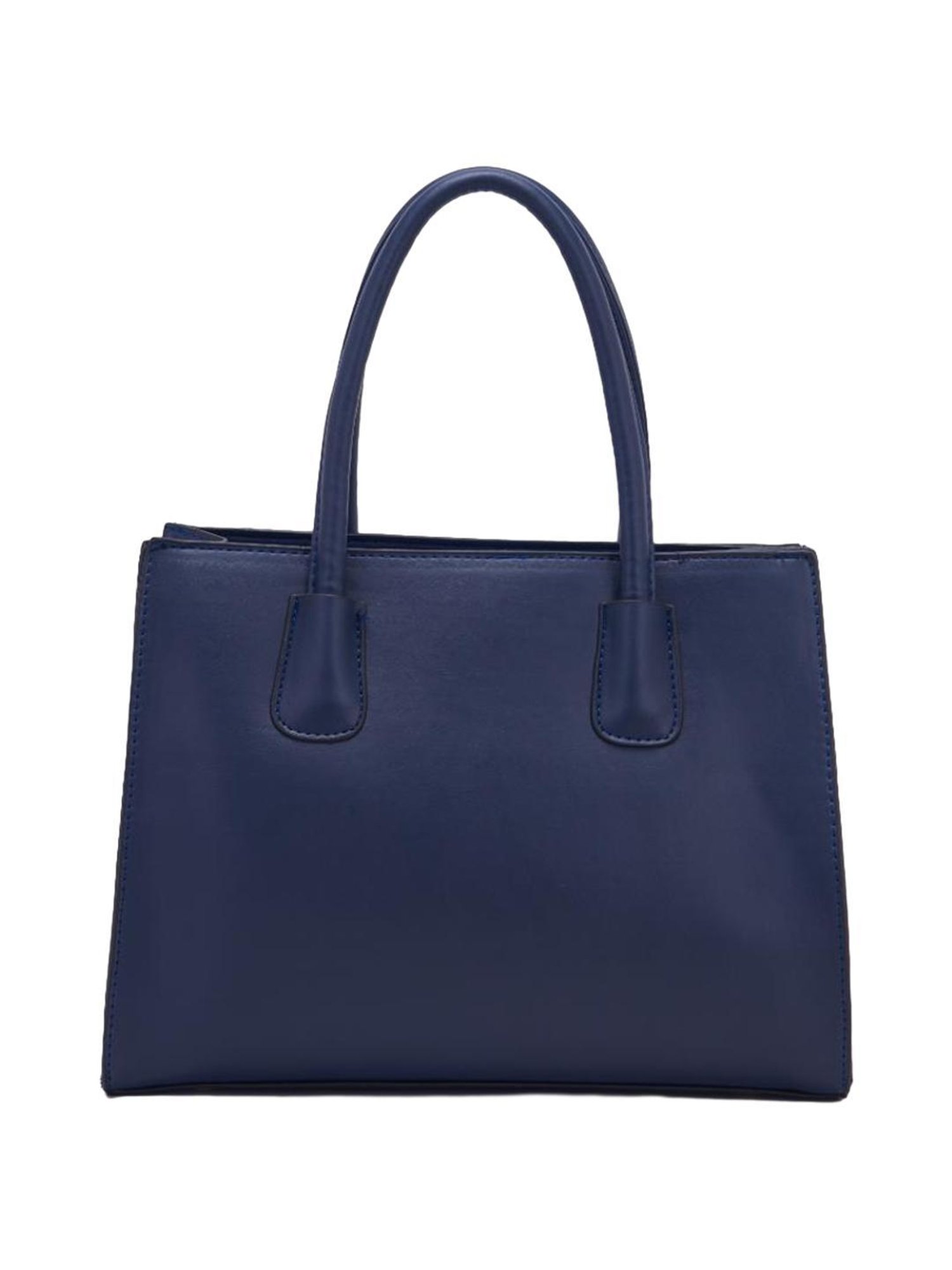Pierre Cardin Navy Blue Solid Satchel Handbag