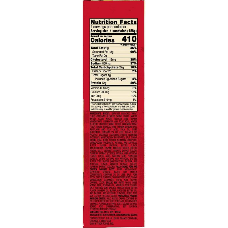 Jimmy Dean Sausage Egg & Cheese Frozen Biscuit Sandwiches - 4ct