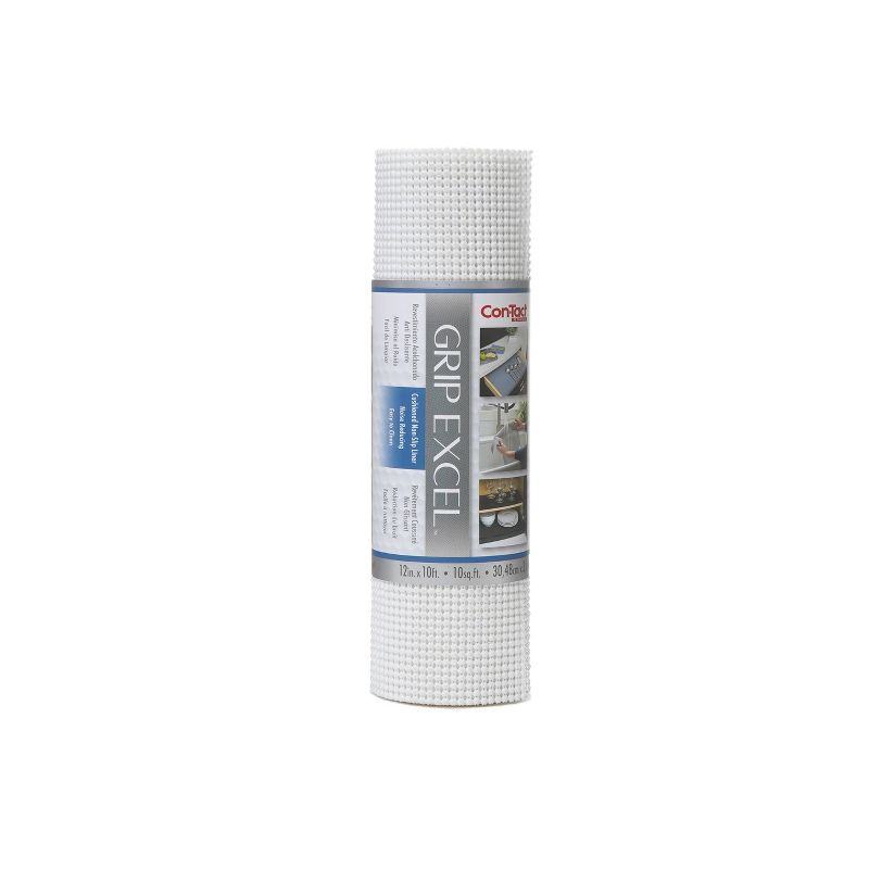 Con-Tact Brand Grip Excel Grip Non-Adhesive Shelf Liner- White (12''x 10')