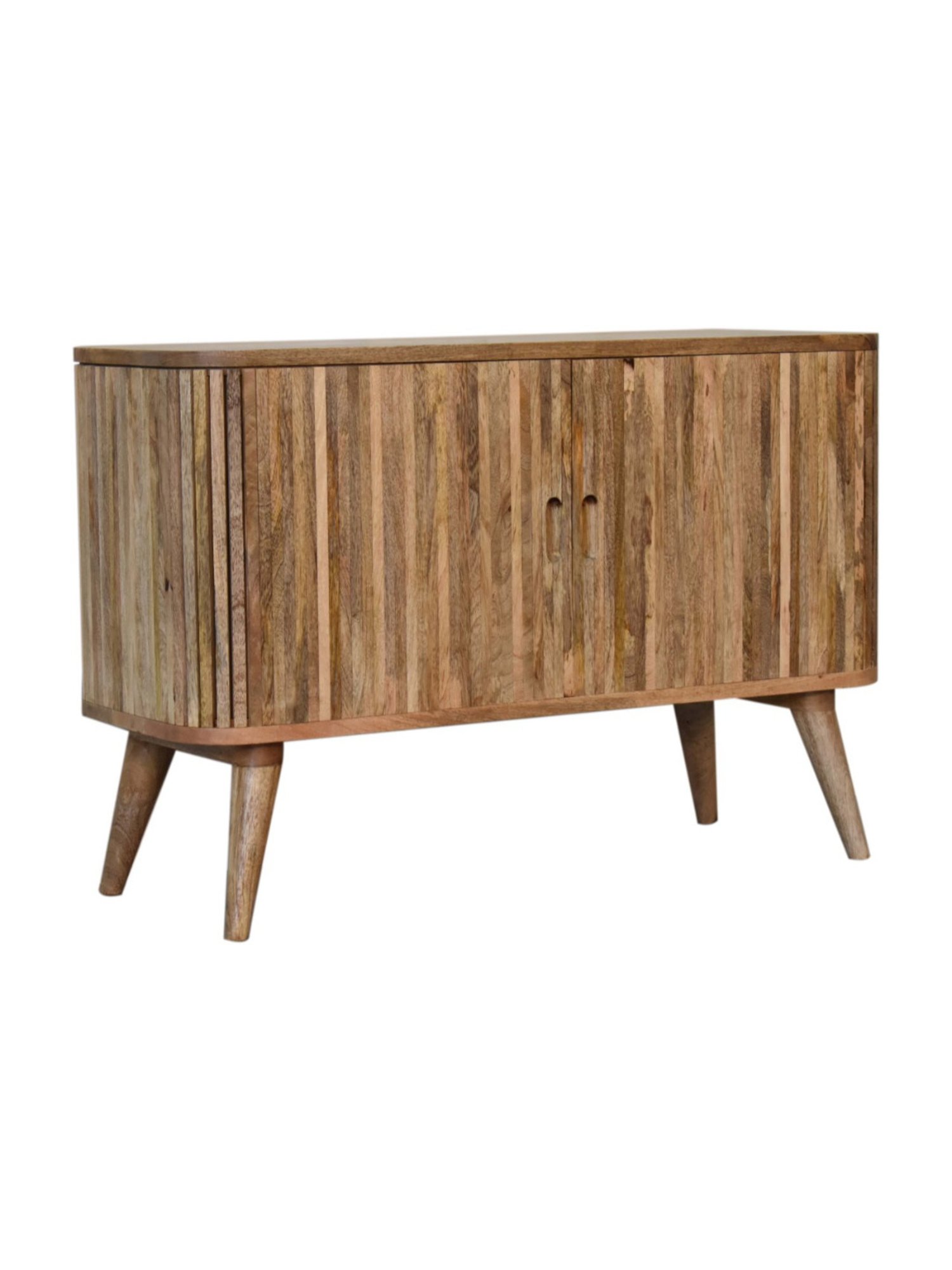 Fabindia Brown Sheesham Wood Textured Cabinet