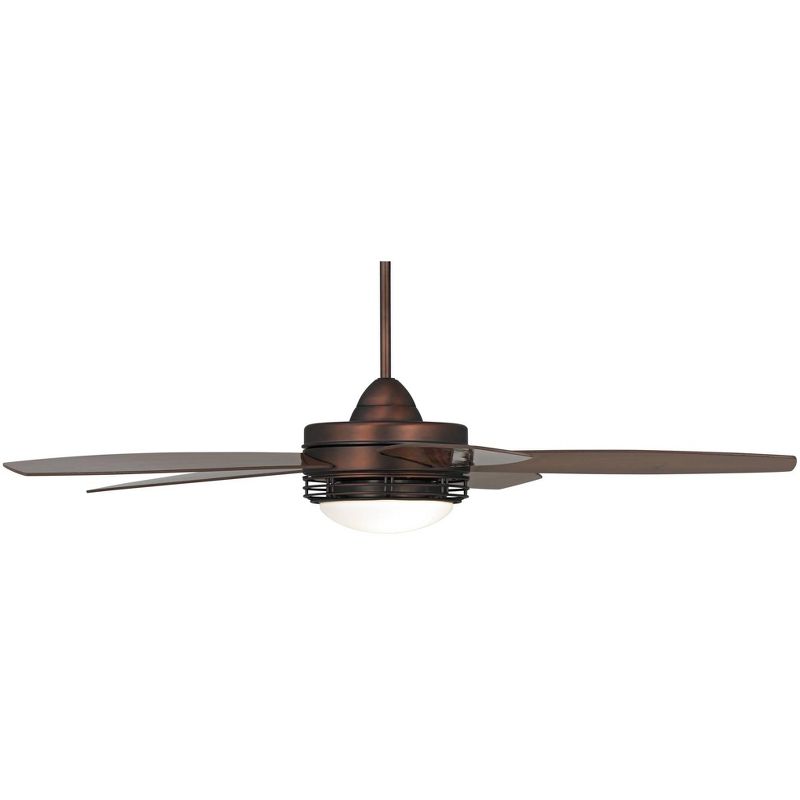 60" Casa Vieja Modern Outdoor Ceiling Fan with Light LED Remote Oil Brushed Bronze Reversible Blades Damp Rated for Patio Porch