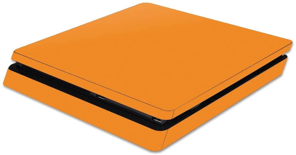 MightySkins Skin Compatible with Sony PS4 Slim Console - Solid Orange | Protective, Durable, and Unique Vinyl Decal wrap Cover | Easy to Apply, Remove, and Change Styles | Made in The USA