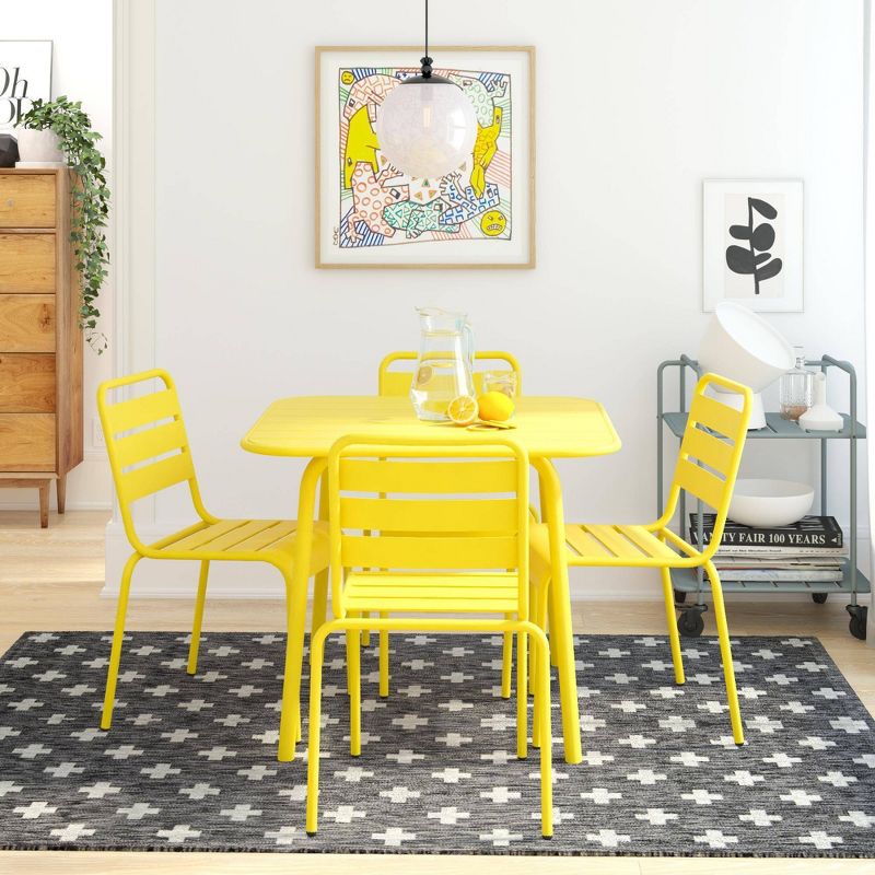 June Square Patio Dining Table - Yellow - Novogratz