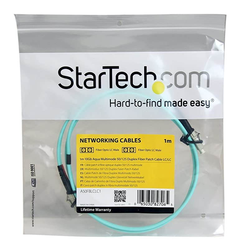 com 1m Fiber Optic Cable 10 Gb Aqua Multimode Duplex 50125 LSZH LCLC OM3 LC to LC Fiber Patch Cable A50FBLCLC1