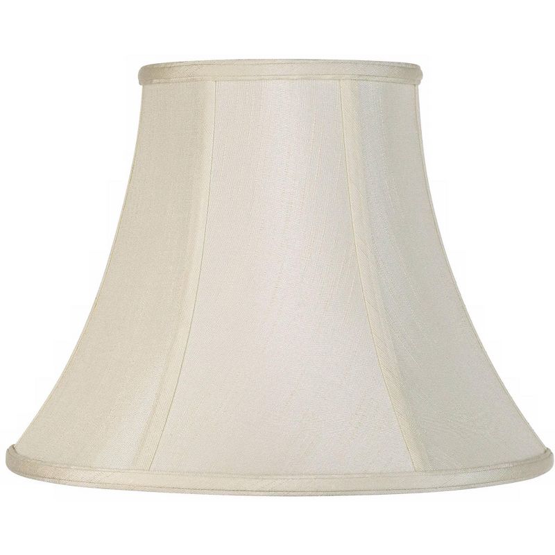 Imperial Shade Creme Medium Bell Lamp Shade 7" Top x 14" Bottom x 11" Slant x 10.5" High (Spider) Replacement with Harp and Finial