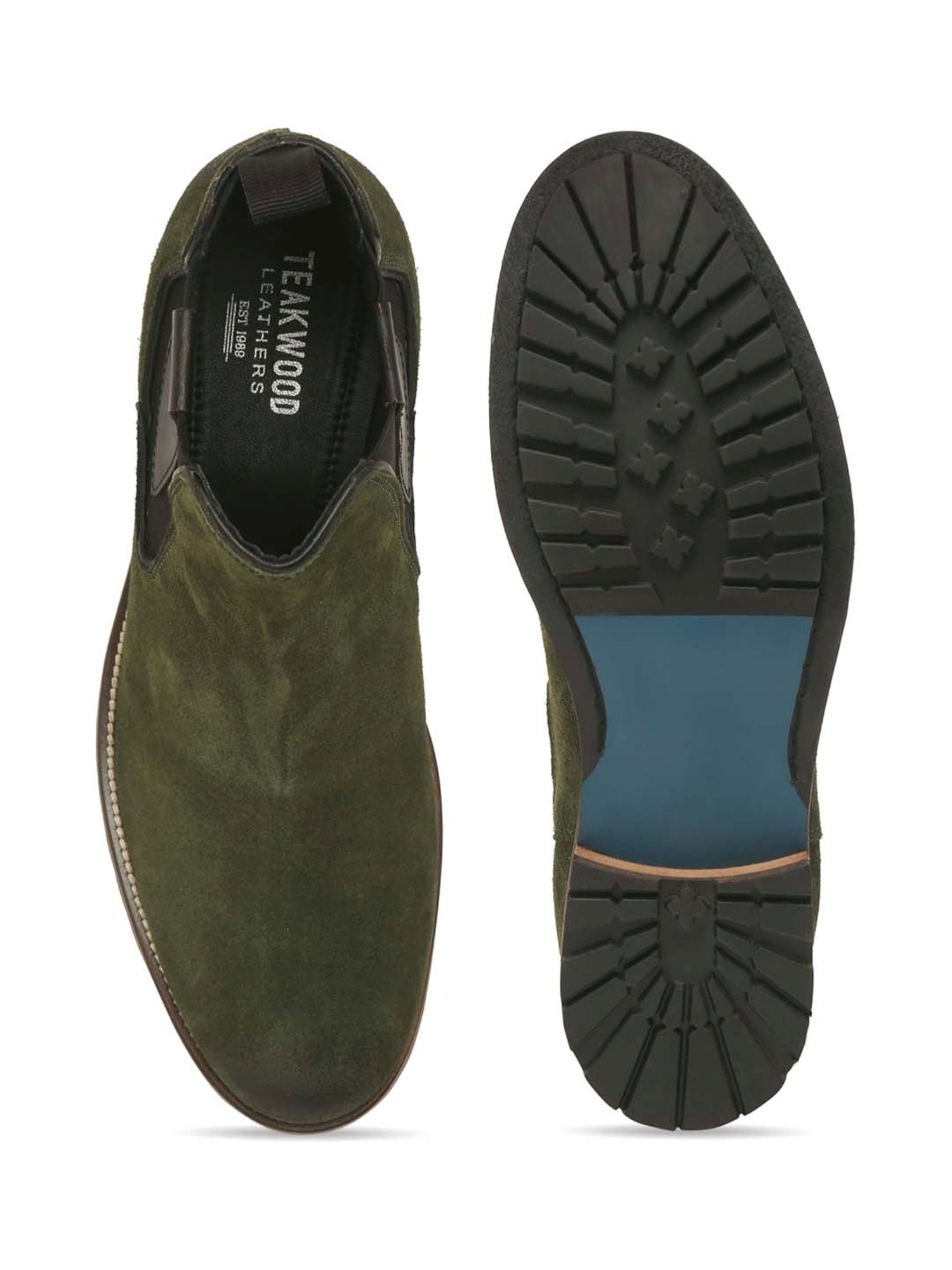 Teakwood Leathers Men's Olive Chelsea Boots