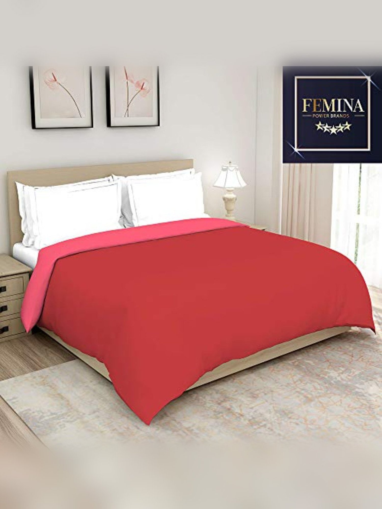 Layers Savona Solid Red Cotton Queen Comforter