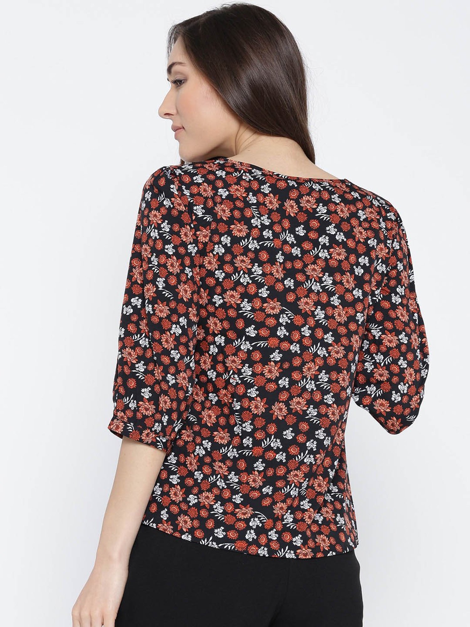 Sera Black Printed Top