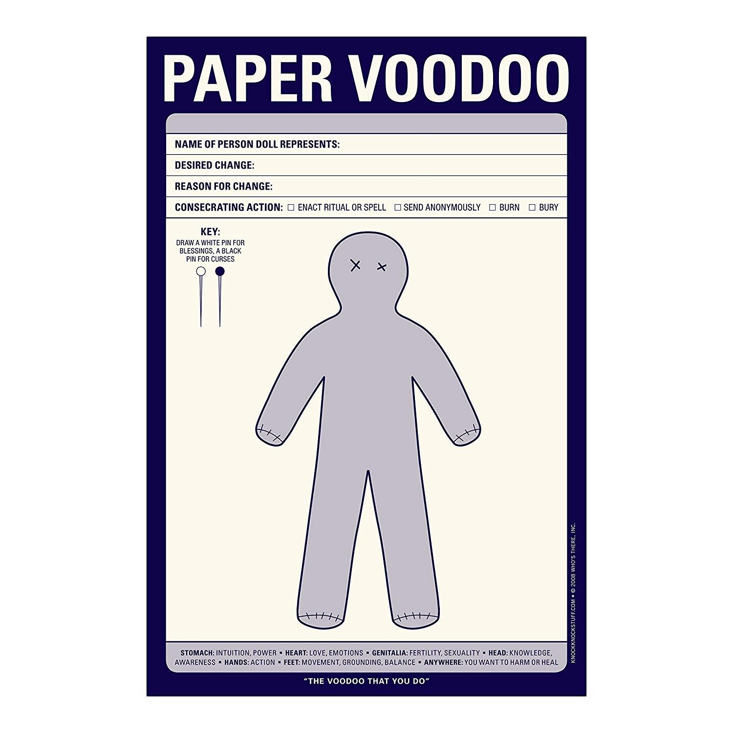 Knock Knock Paper Voodoo Note Pad (12208)