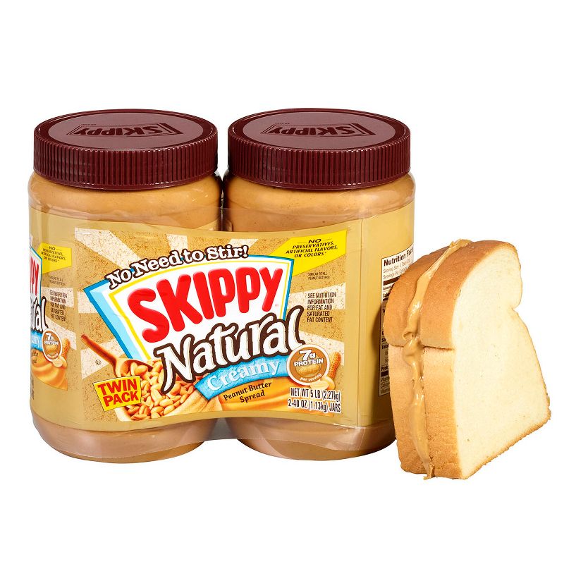 Skippy Twin Pack Natural Creamy Peanut Butter - 40oz