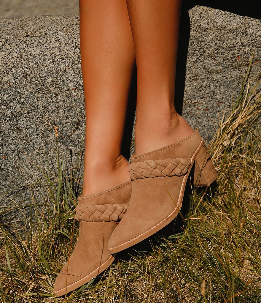 Dolce Vita Serla Braided Strap Suede Shootie Mules