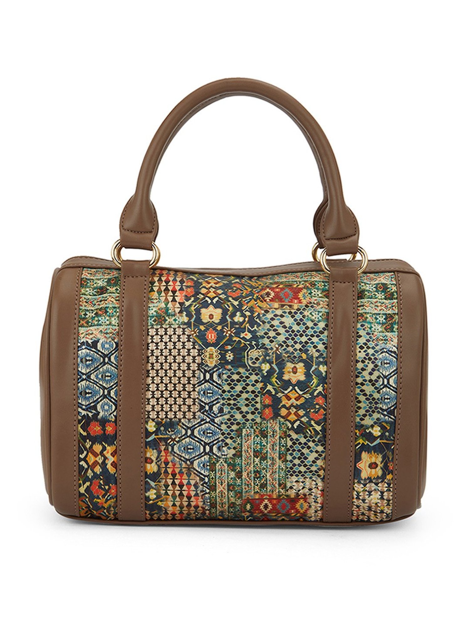 Glo By Globus Multi Ethnic Motifs Printed Medium Duffle Bag