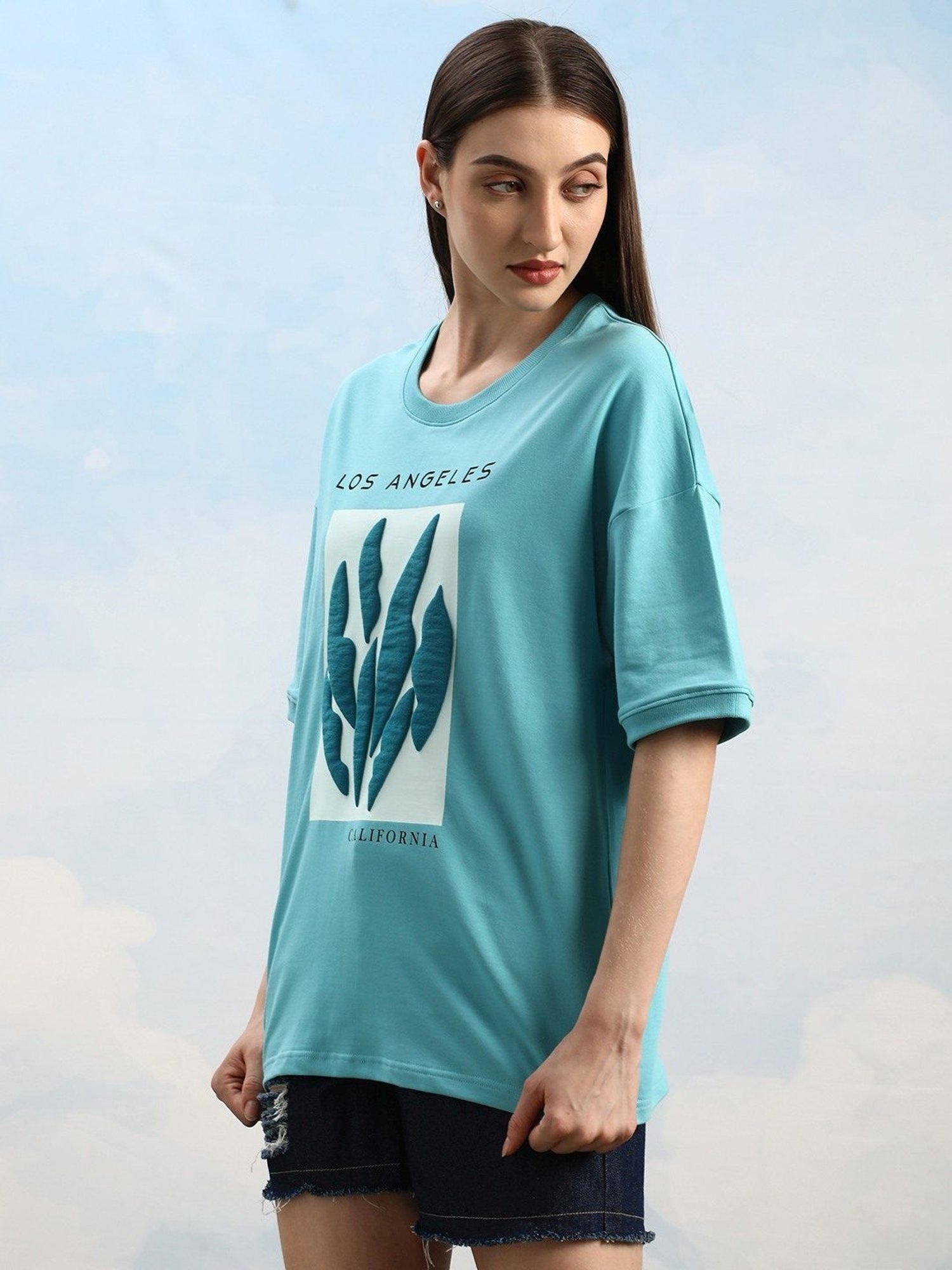 Dillinger Blue Loose Fit Printed Unisex T-Shirt