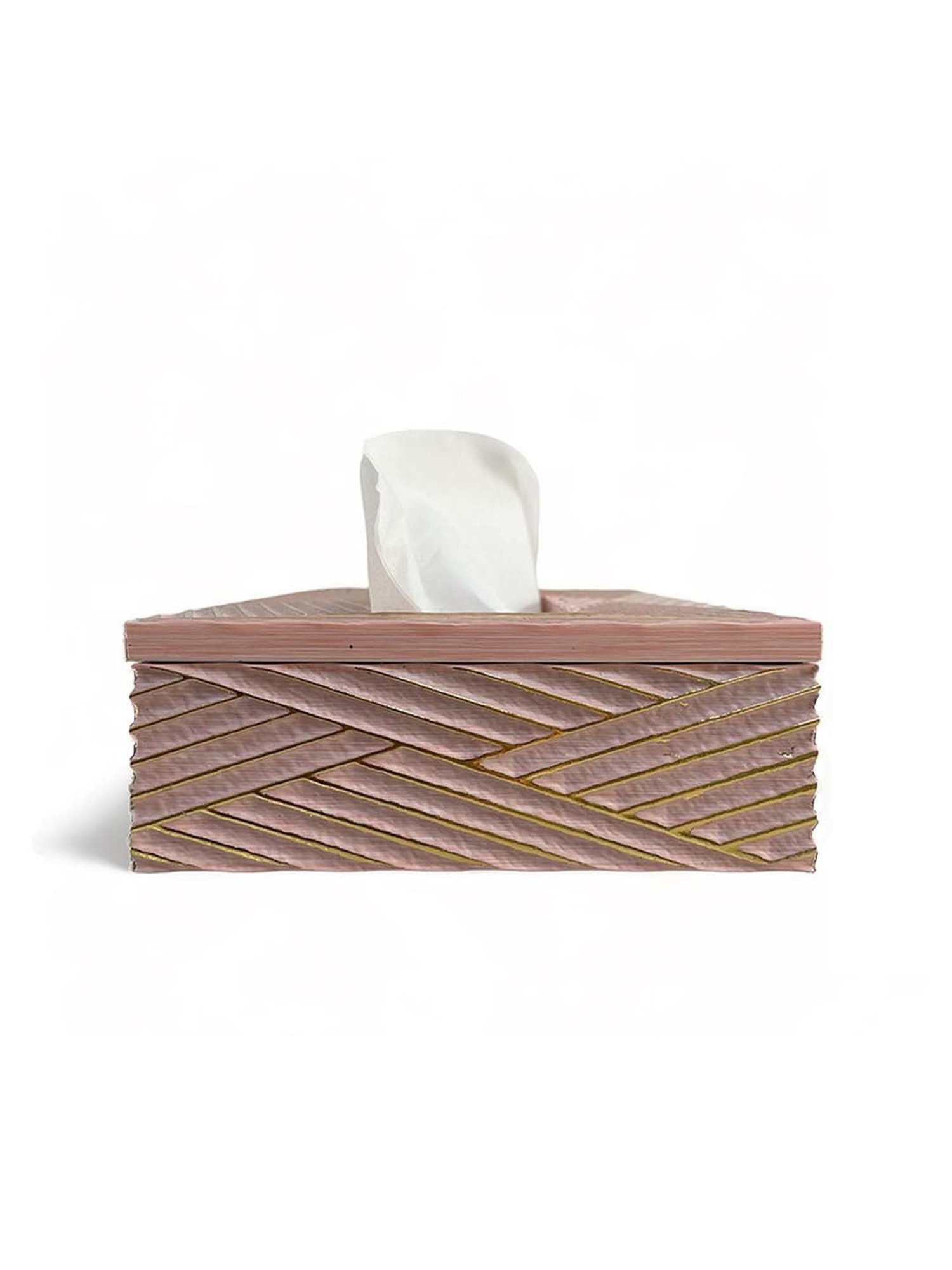 Art Street Pink Engineered Wood Rectangle Tissue Paper Napkin Box