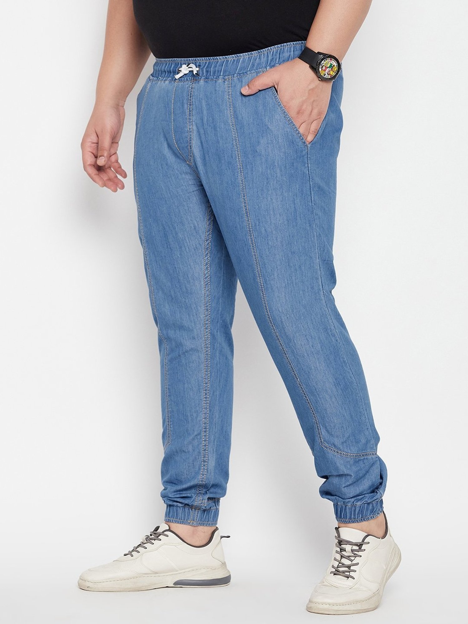 Bigbanana Light Blue Cotton Regular Fit Trousers