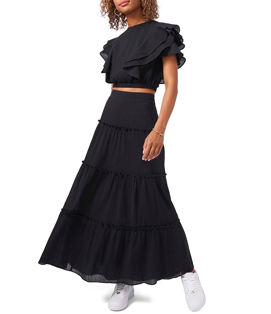 1. STATE Tiered High Rise Coordinating Maxi Skirt