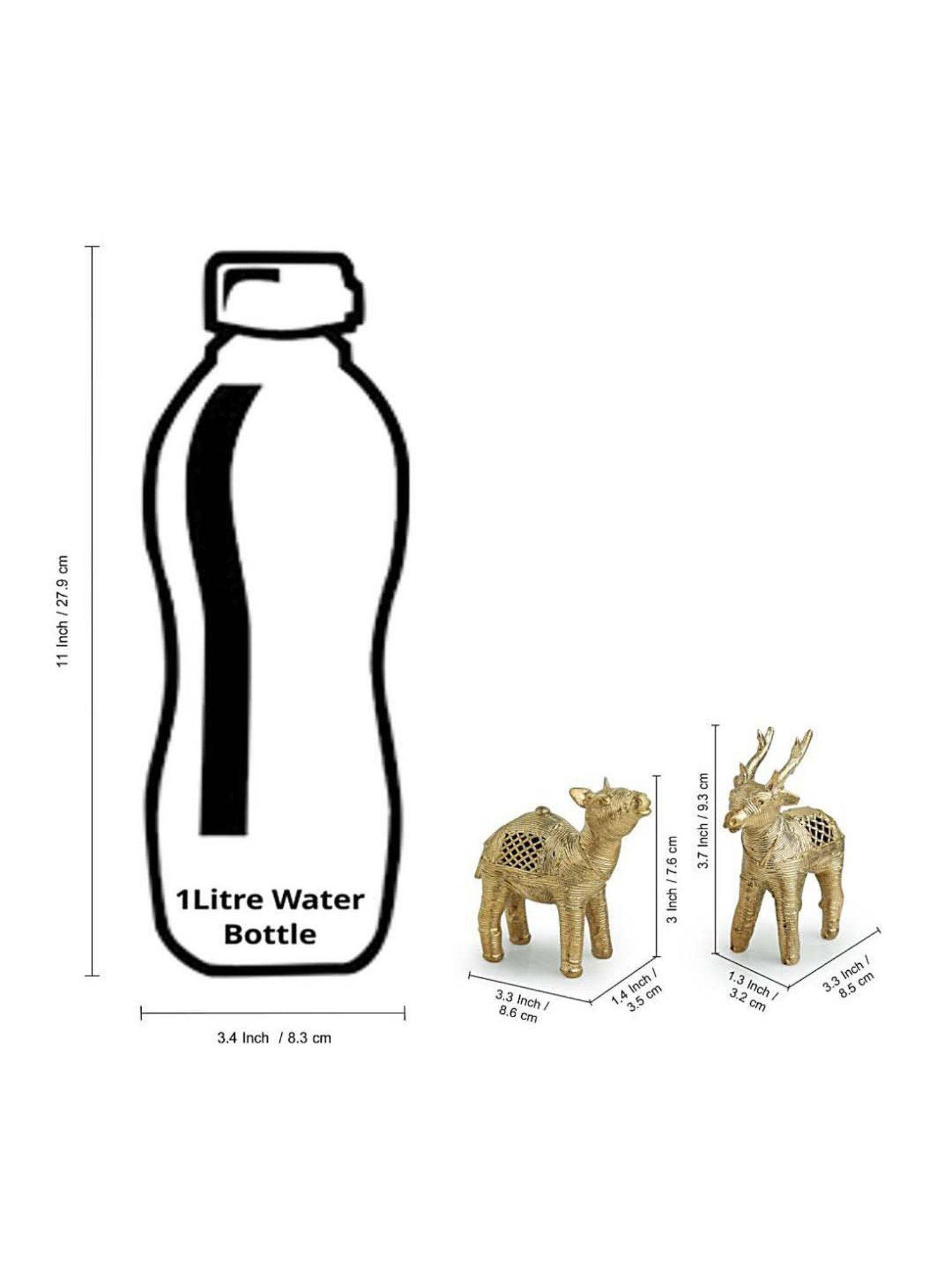 ExclusiveLane 'Royal Twins' Handmade Brass Figurines Showpieces In Dhokra Art (Set of 2)