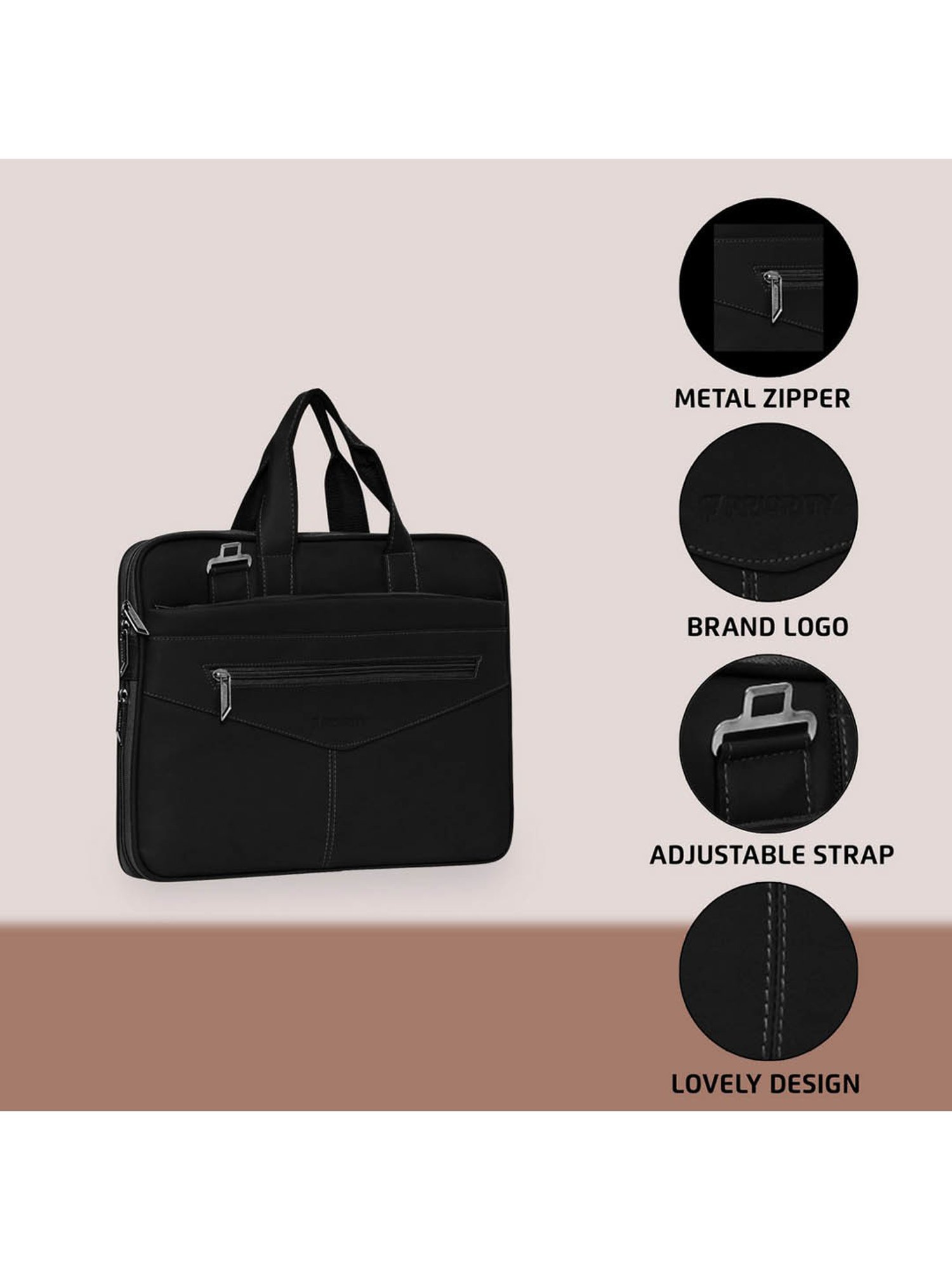 Priority Black Synthetic Large Messenger Bag