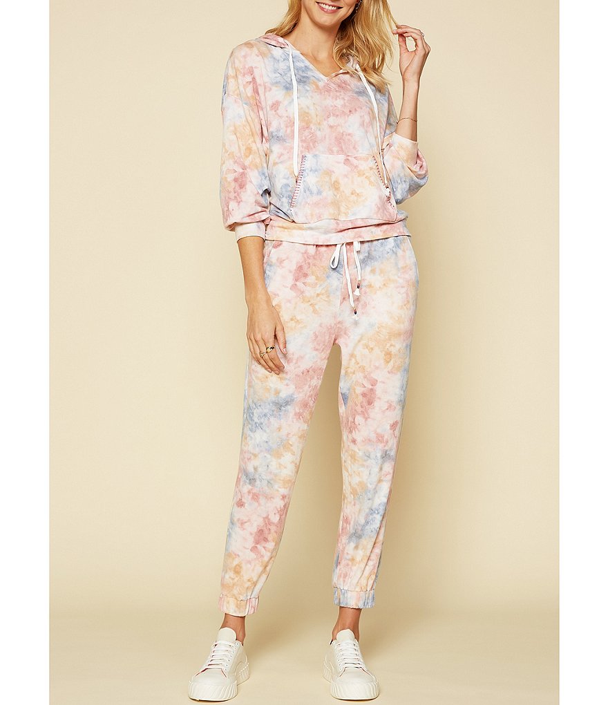 Skies Are Blue Tie Dye French Terry Coordinating Drawstring Joggers