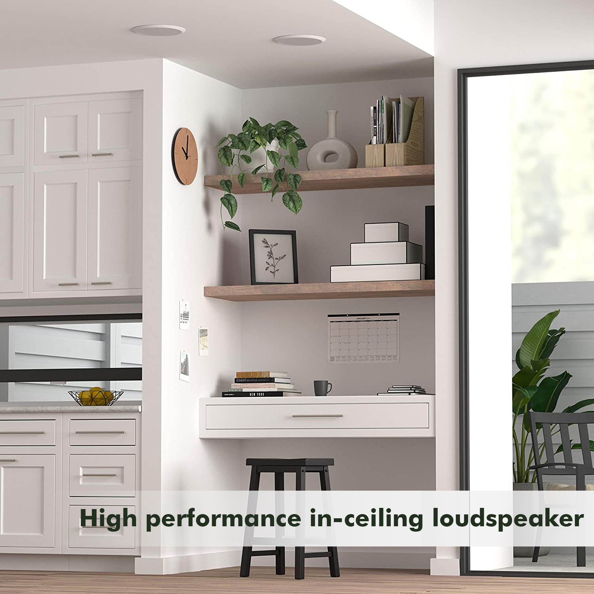 Technical Pro, 1000 Watts 2 Room Bluetooth Home Amplifier and Receiver with USB and SD Reader, (Qty 6) 5.25 flush mount In-Wall / In-Ceiling Stereo Speakers, Handheld Microphone with 10 Ft Cable