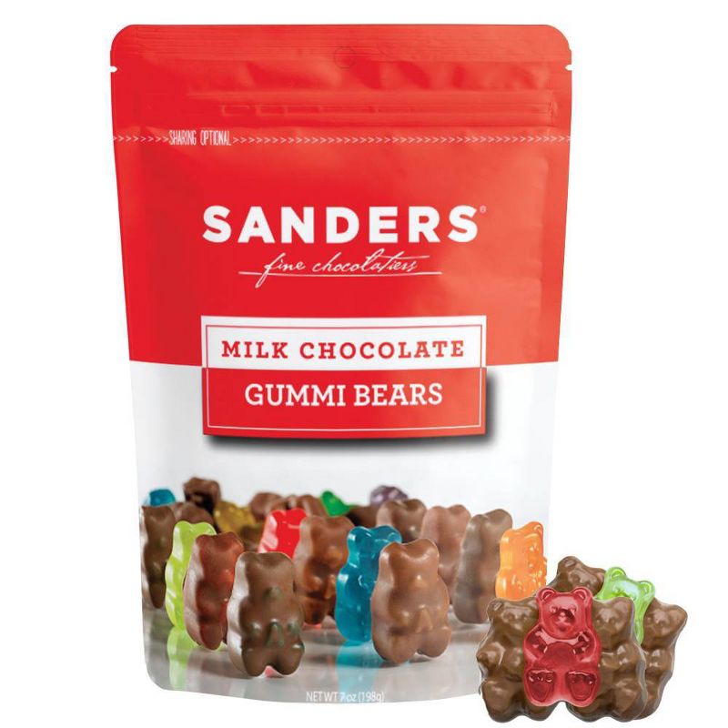 Sanders Milk Chocolate Covered Gummi Bears Stand Up Pouch - 7oz