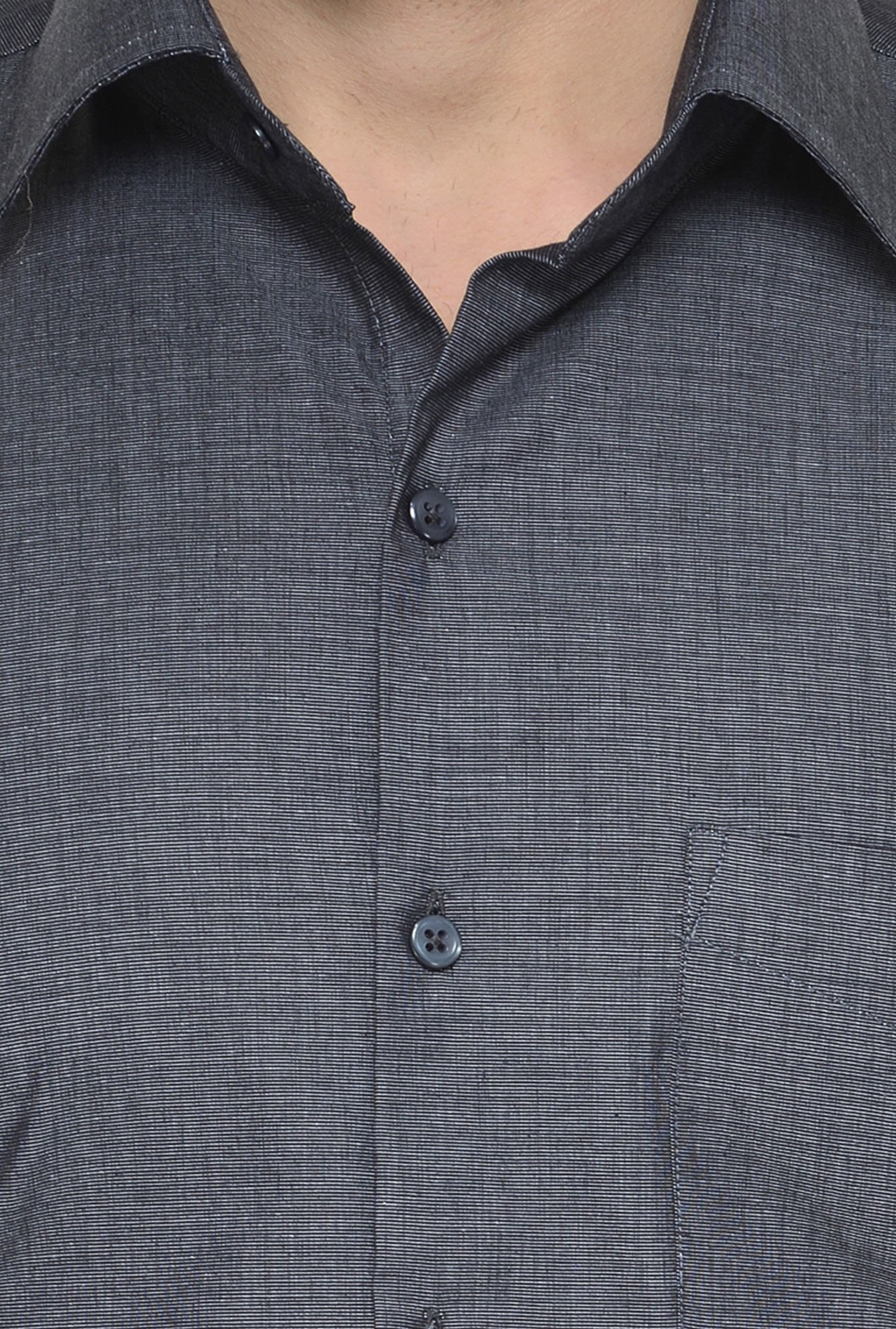 Hancock Charcoal Cotton Regular Fit Shirt
