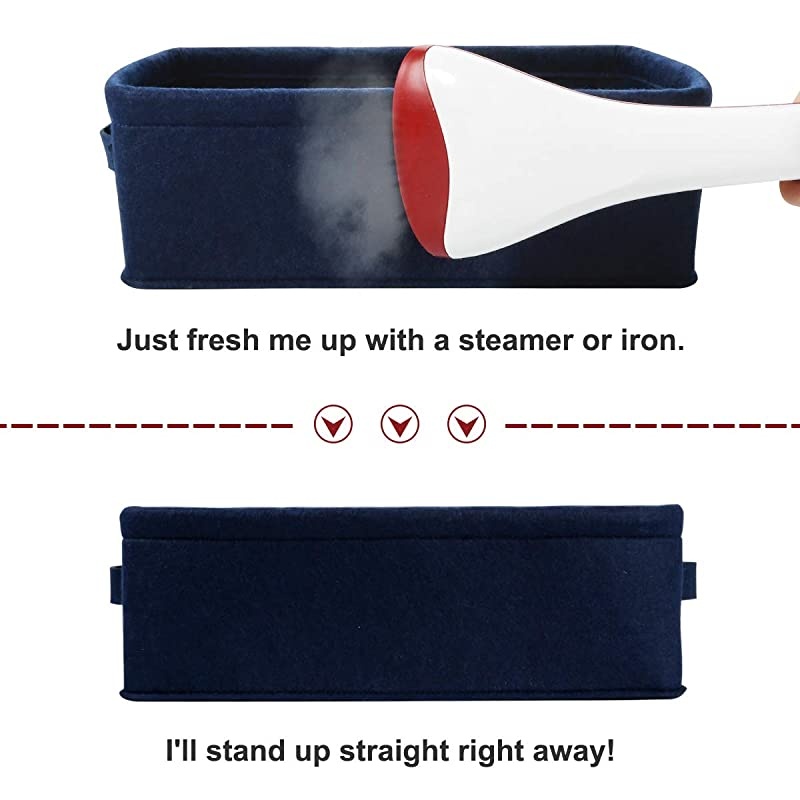 Storage Baskets Shelf Storage Baskets Navy Blue Fabric Storage Basket Bin Narrow Storage Basket for Towels Dog Cat Toys Clothes Hats Belts Dippers Baby Toys Storage Basket Little