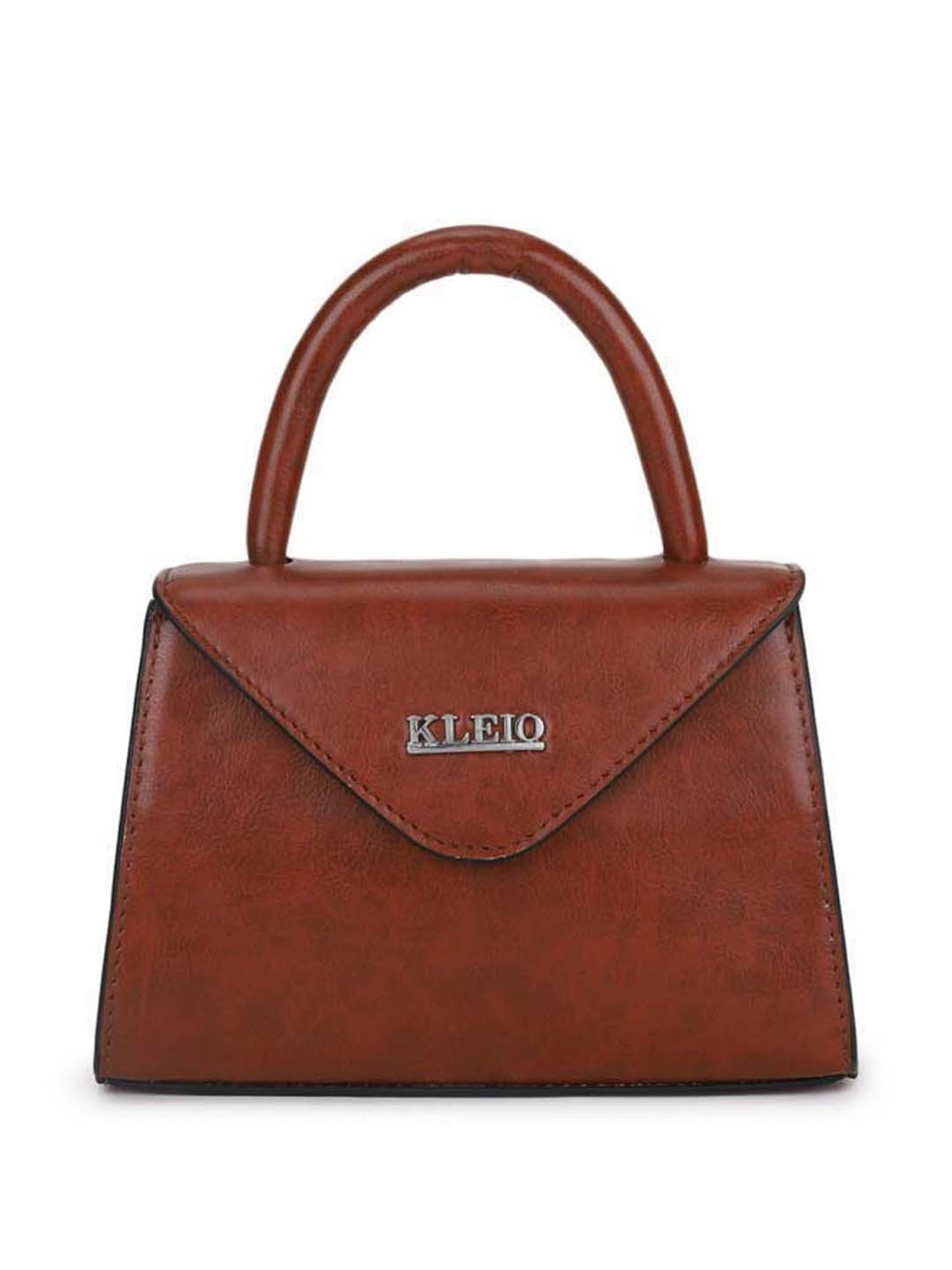 KLEIO Tan Solid Small Satchel Handbag