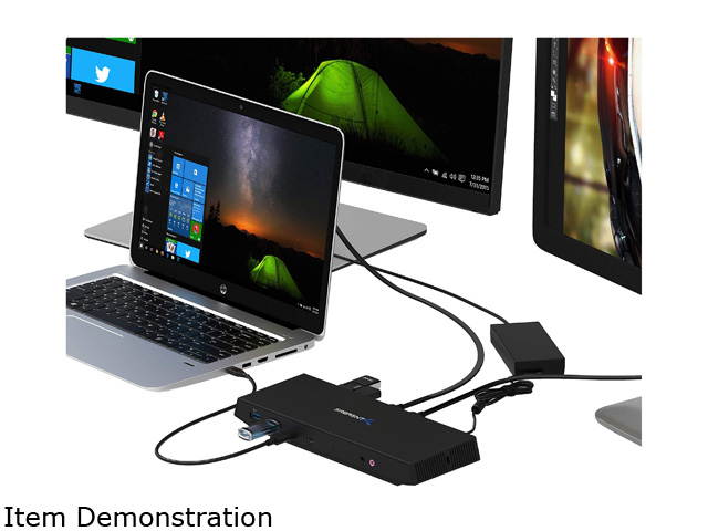 Sabrent USB Type-C Dual 4K Universal Docking Station with USB C Power Delivery (DS-WSPD)