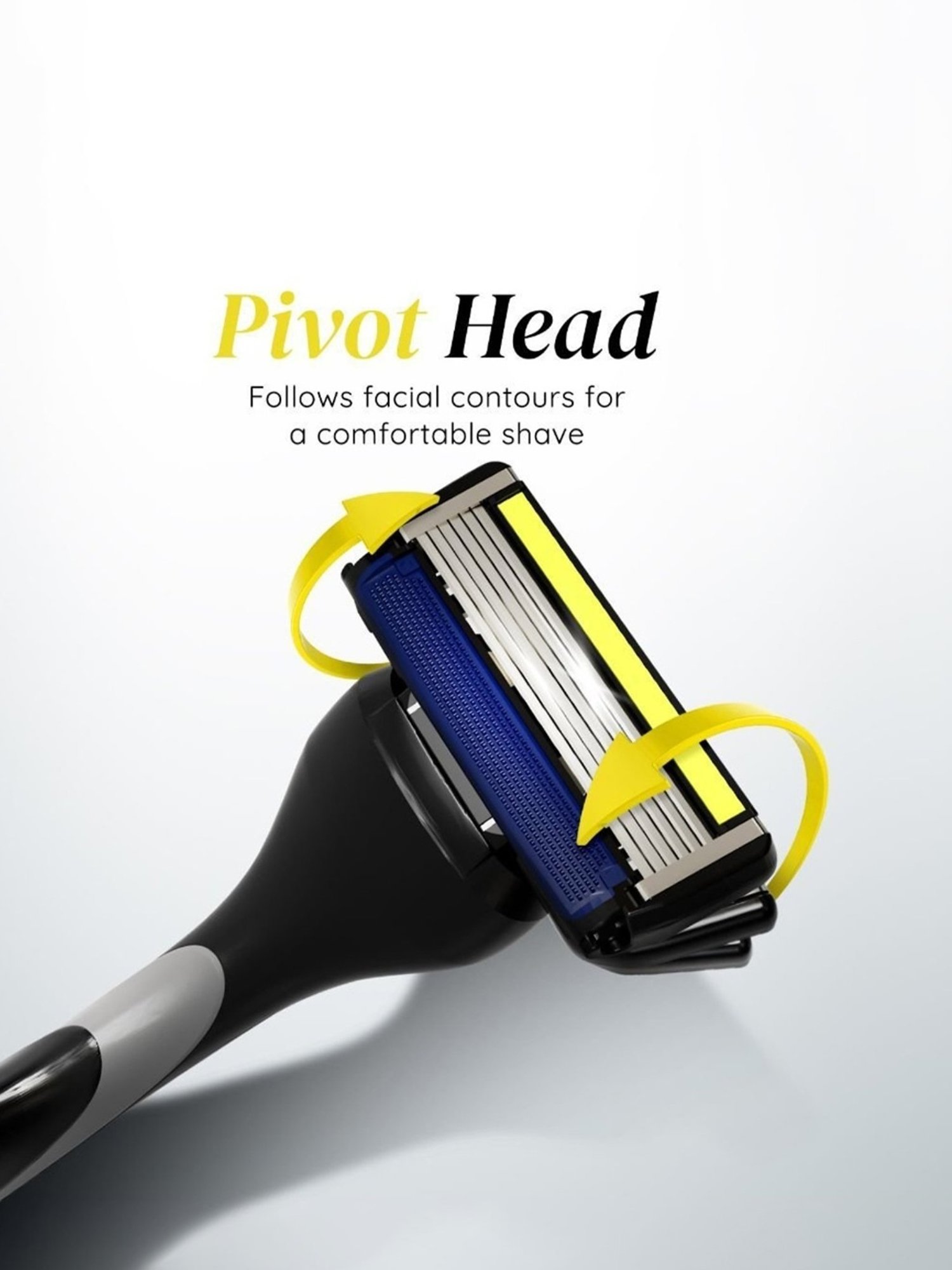 LetsShave Pro 6 Advance Shaving Blades - Pack of 4 (Yellow/Black)