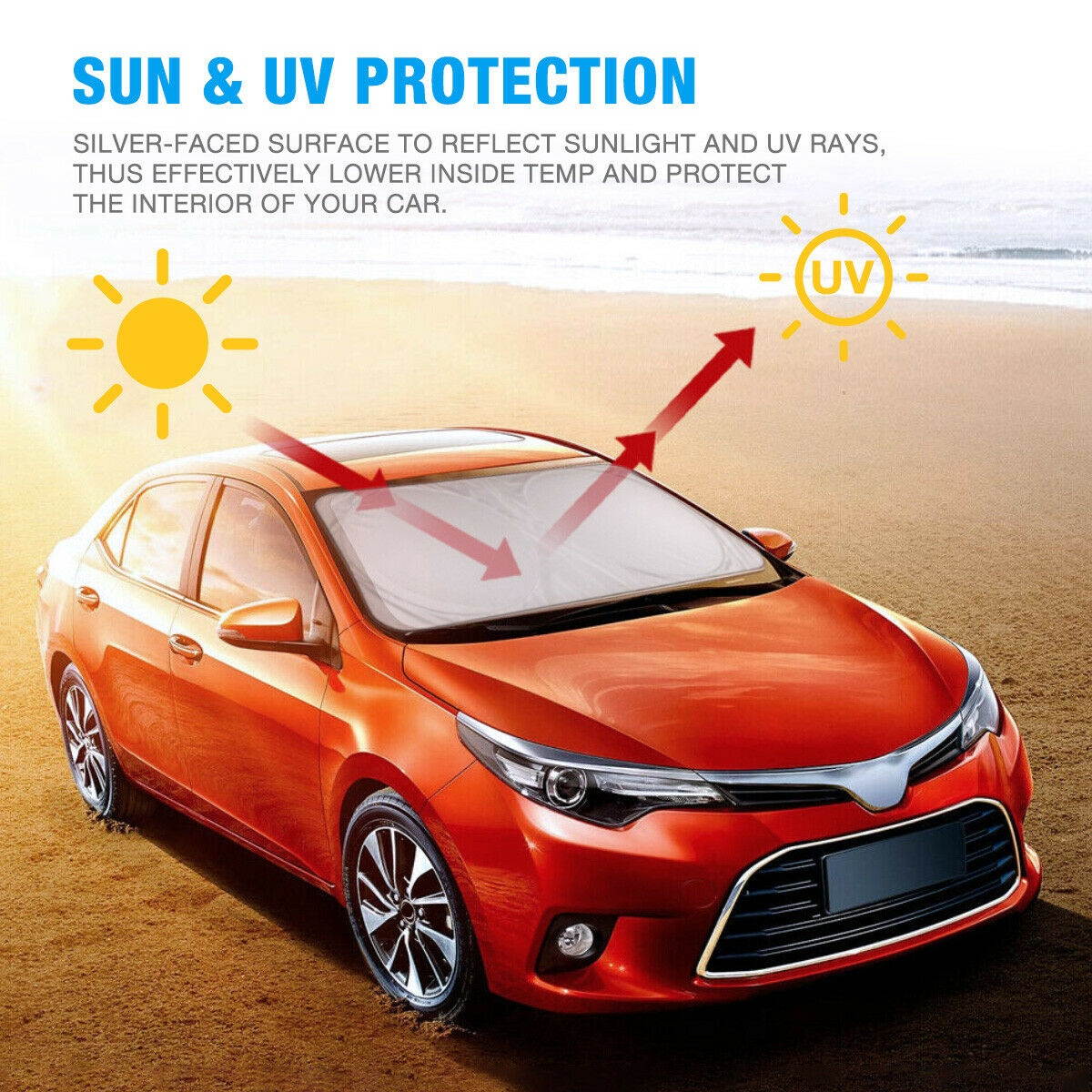 Large Size Foldable Truck Van Suv Car Sun Shade Windshield Visor Block Cover