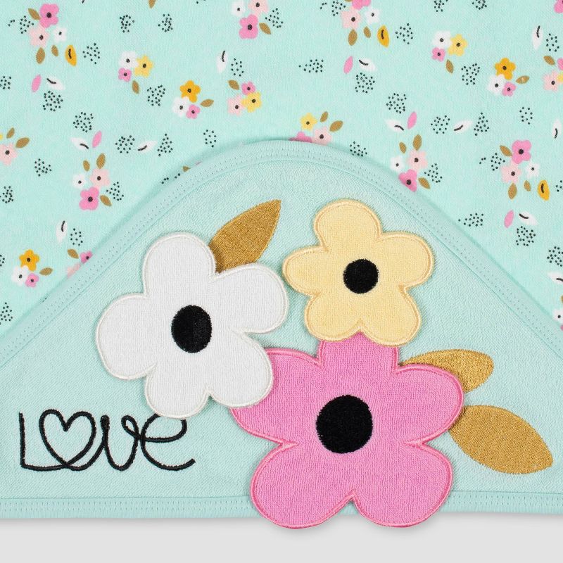 Baby Boys' Basic Muslin Hooded Towel - Cloud Island™ Mint/Aqua/White