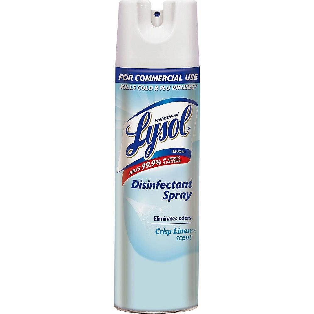 Professional Lysol Disinfectant Spray Crisp Linen 19oz Aerosol 12 Cans/Carton