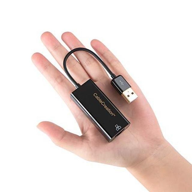 USB Network Adapter, CableCreation USB 2.0 to 10/100 RJ45 Ethernet LAN Cable Compatible with Windows 10/8.8/8/ 7, mac OS X, Black
