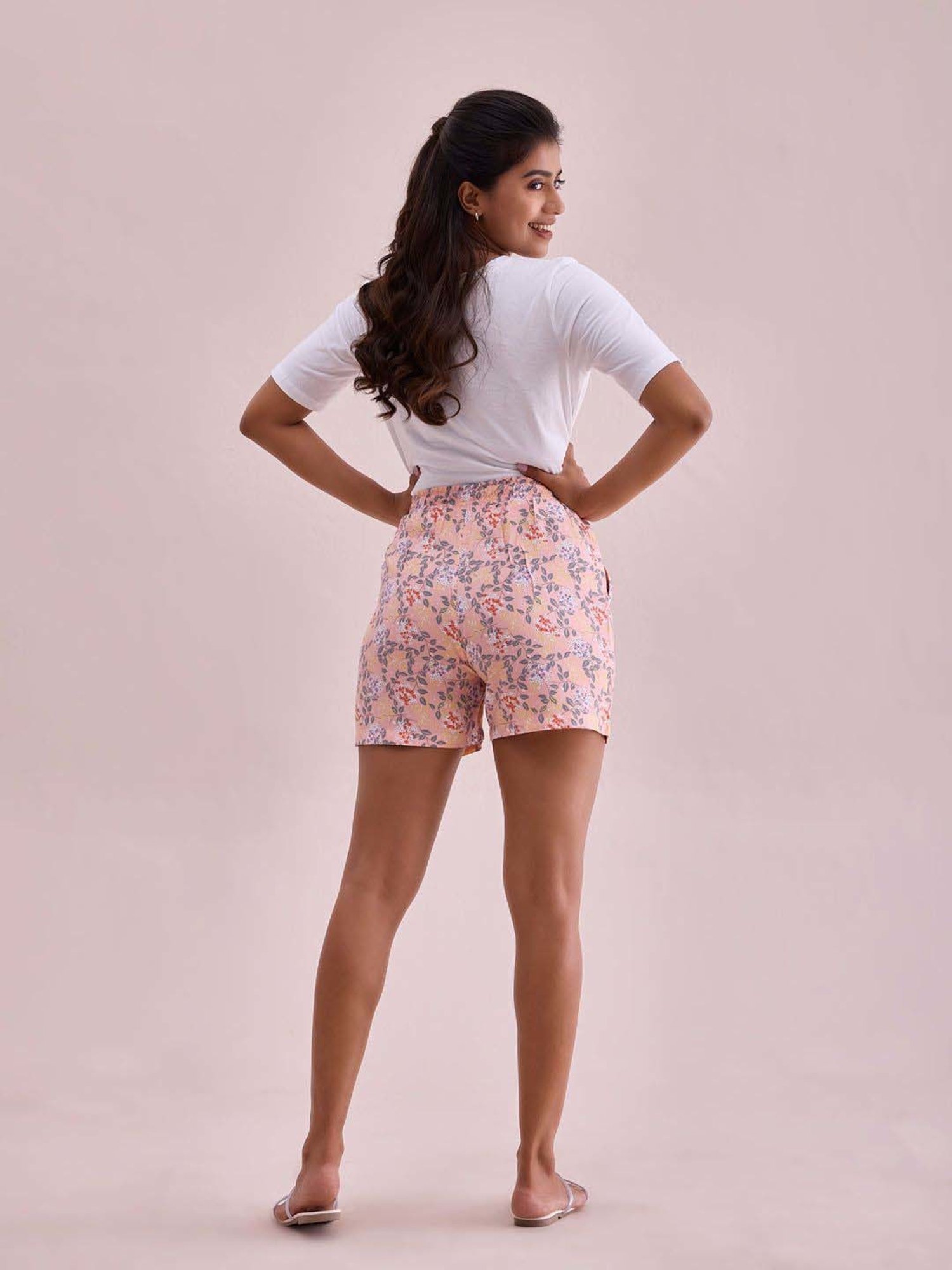 Go Colors! Peach Printed Shorts