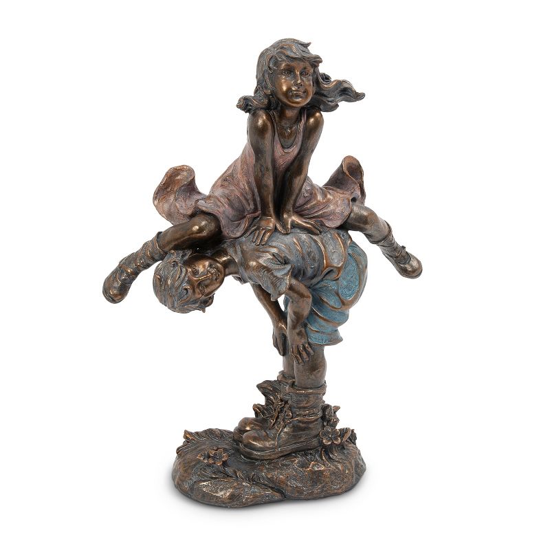 GIL 23.4"H Resin Boy and Girl Playing Statue