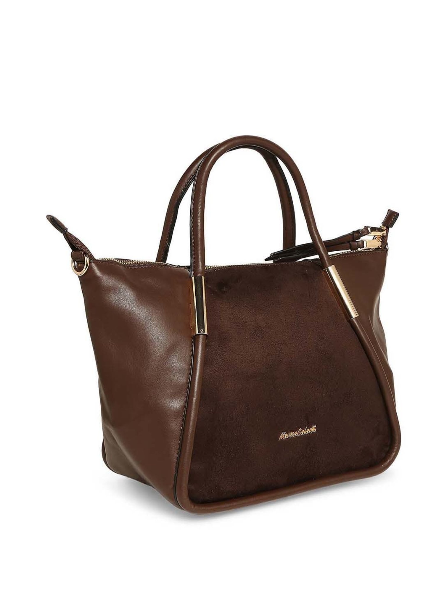 Marina Galanti Brown Solid Medium Tote Handbag