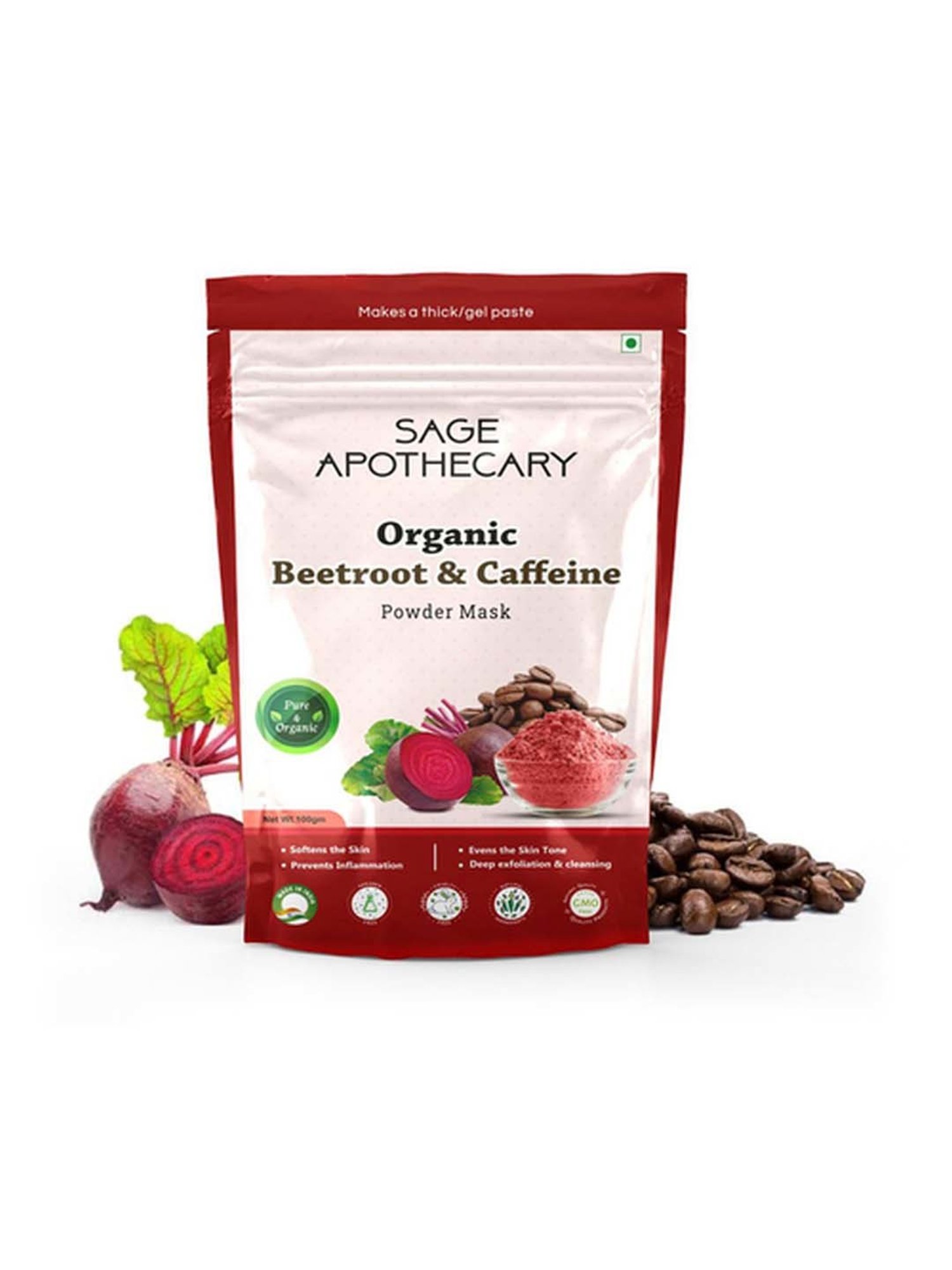 Sage Apothecary Beetroot Caffeine Face Mask - 100 gm