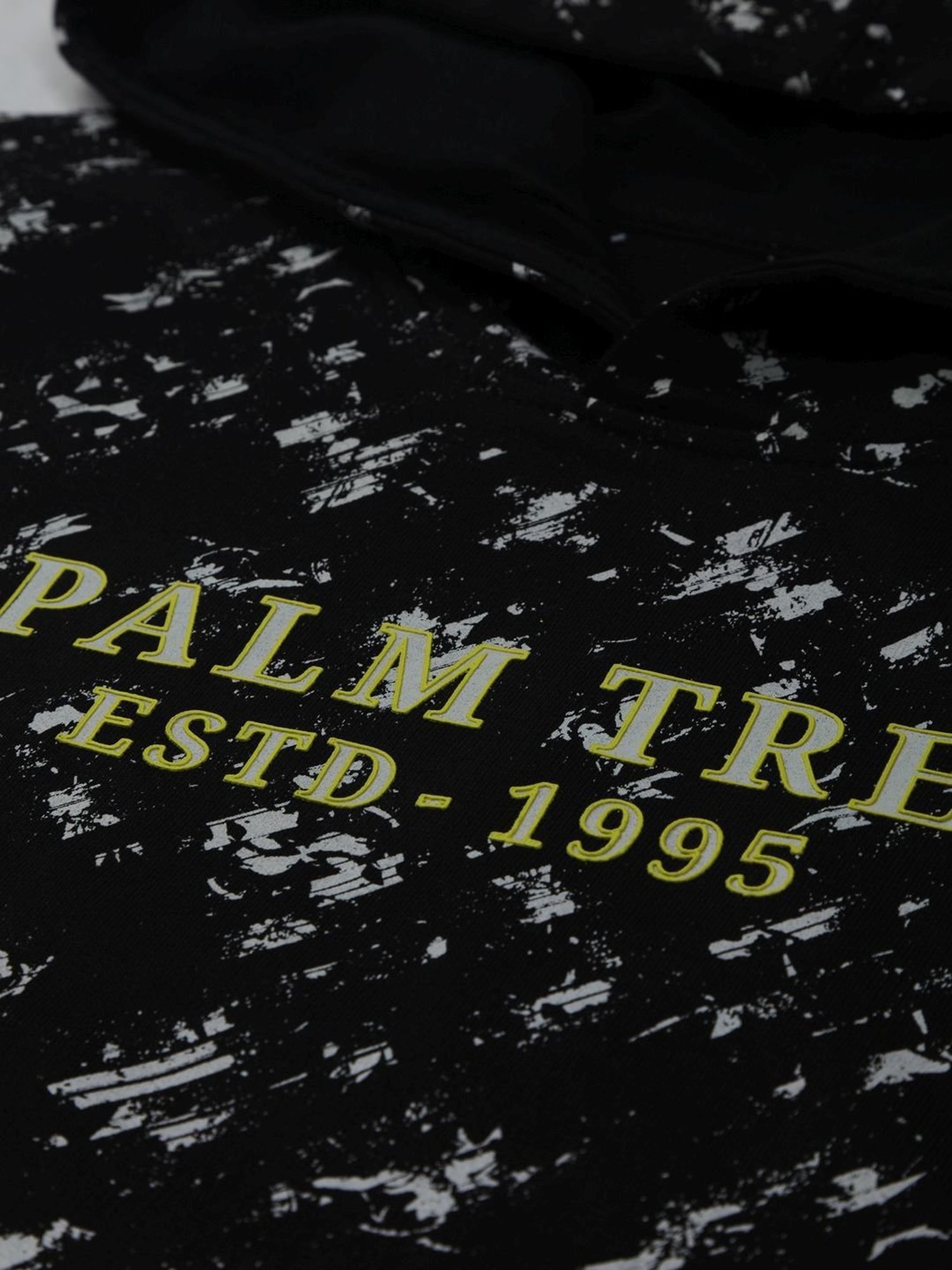 Palm Tree Kids Black Cotton Printed Full Sleeves Hoodie